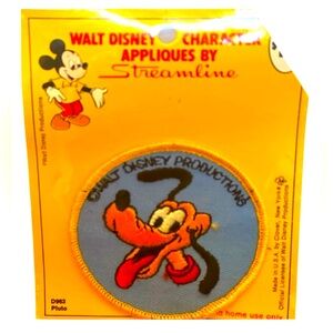 Vintage 1970’s Walt Disney Pluto Character Patch.  New in Package.